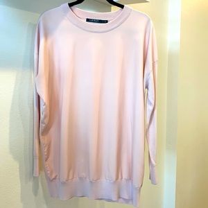 Lauren by Ralph Lauren Pale Rose Silk/Polyester Blend Sweater